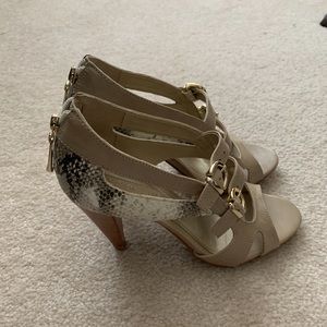 Taupe/Snakeskin Heels